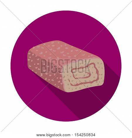 Meatloaf icon in flat style isolated on white background. Meats symbol vector illustration