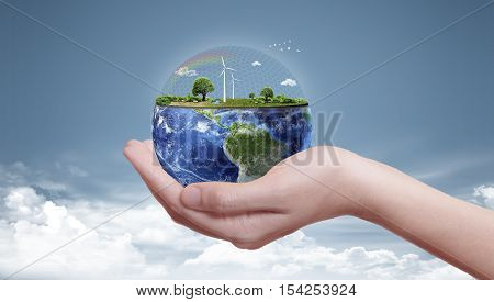 Ecology Green Earth Concept (Elements of this image furnished by NASA) 3D Illustration