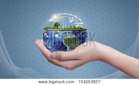 Ecology Green Earth Concept (Elements of this image furnished by NASA) 3D Illustration
