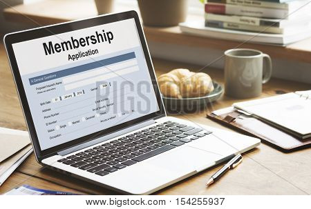 Membereship Application Form Register Concept