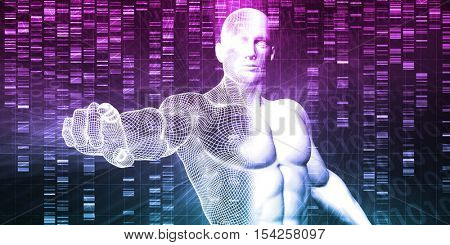 DNA Chemistry Technology and Genome Sequencing Concept 3d Illustration Render