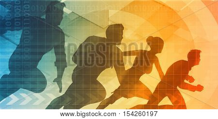 Sales Strategy and Team Target KPI Art 3d Illustration Render