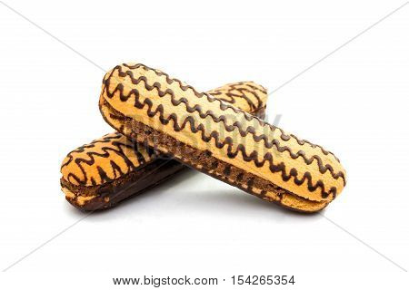 biscuit cake sandwich isolated on white background