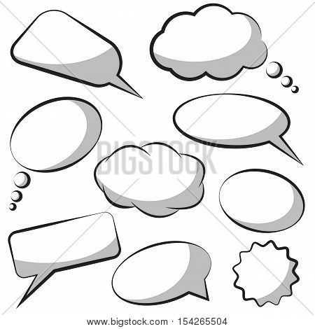 Vector speech bubbles isolated on white background
