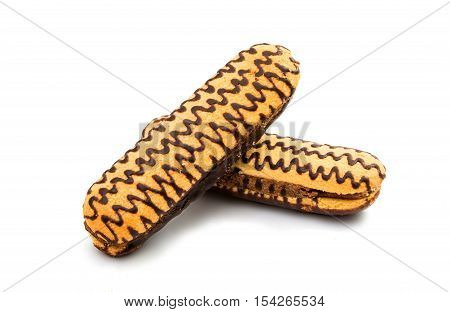 biscuit cake sandwich isolated on white background