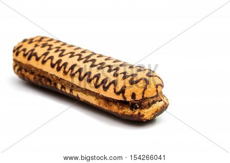 biscuit cake sandwich isolated on white background