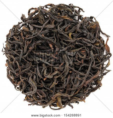 Guangdong ooloong Bai Ye Dong Cong round shape isolated overhead view