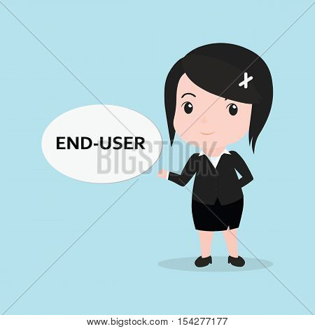 Business Woman Concept By Message Is End-user.