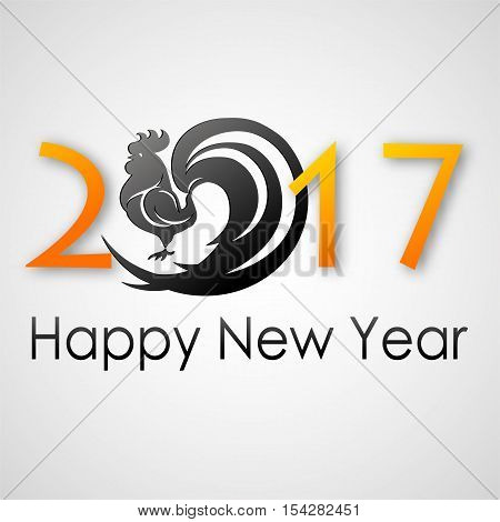 Happy New Year 2017. Fire rooster. Greeting Card. Vector eps 10 for your design
