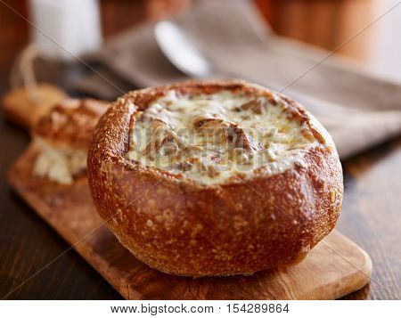 philly cheese steak sourdough breadbowl