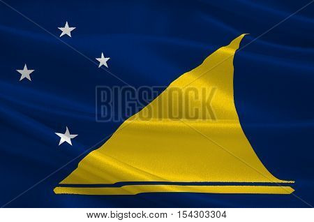 Flag of Tokelau (New Zealand) - Polynesia. 3d illustration