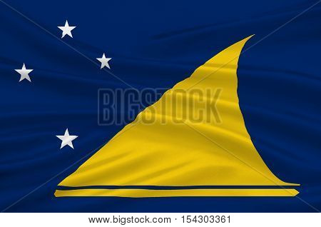 Flag of Tokelau (New Zealand) - Polynesia. 3d illustration