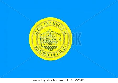 Flag of Palau Ngerulmud - Micronesia. illustration