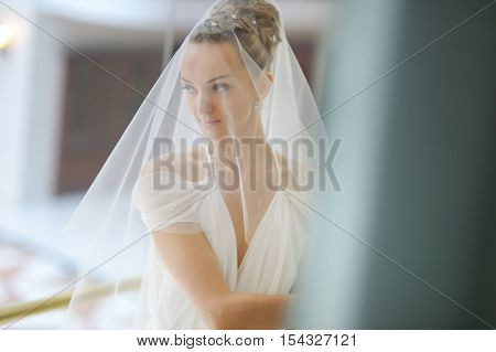 The beautiful bride on her wedding day