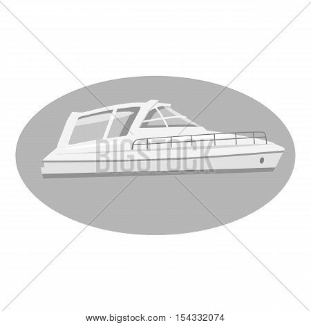 Yacht icon. Gray monochrome illustration of yacht vector icon for web