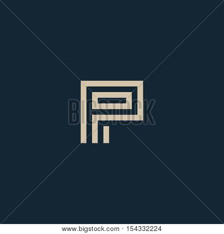 Unusual geometric letter P. Architecture vector logo. Isolated monogram