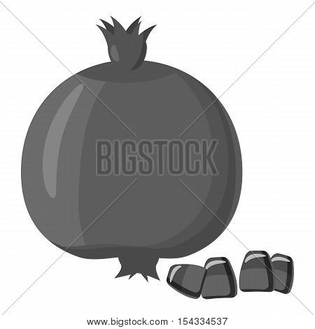 Pomegranate icon. Gray monochrome illustration of pomegranate vector icon for web