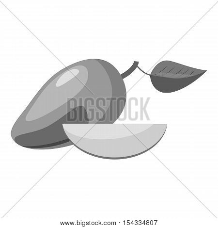 Avocado icon. Gray monochrome illustration of avocado vector icon for web