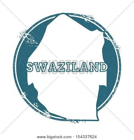 Grunge Rubber Stamp With Name And Map Of Swaziland, Vector Illustration. Can Be Used As Insignia, Lo