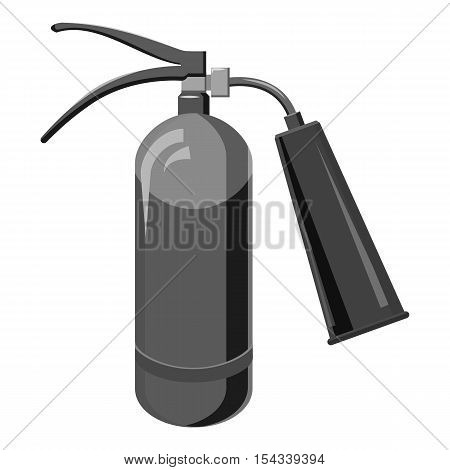 Fire extinguisher icon. Gray monochrome illustration of fire extinguisher vector icon for web