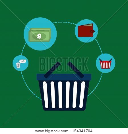 shopping money online vector illustration graphic design
