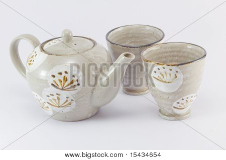 theepot en theekop geïsoleerd