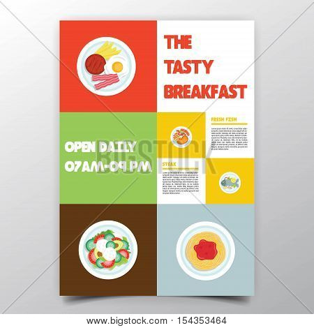 the tasty breakfast. This design can be used as a poster or brochure
