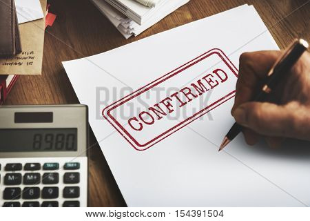 Confirmed Approval Result Certified Authorised Concept