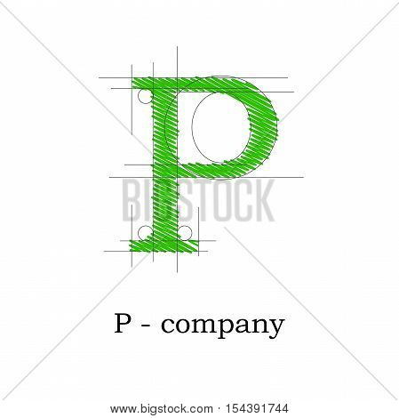 Vector logo design letter P project concept