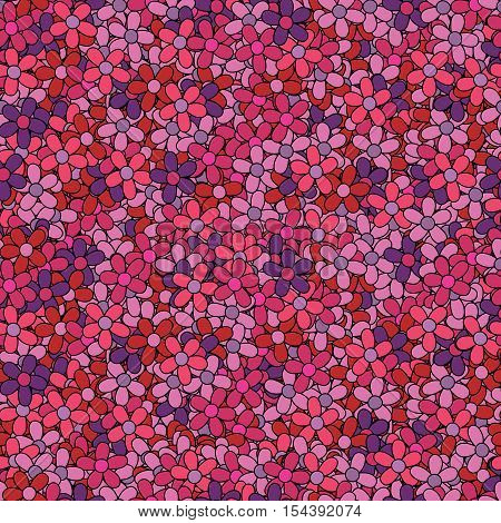 endless floral pattern, bright floral texture in pink, violet, magenta, red colours