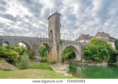Bridge over river Gave de Pau in Orthez - France