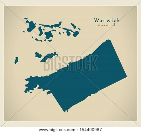 Modern Map - Warwick BM Bermuda illustration vector