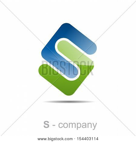 vector logo letter S environment, isolated illustration on white