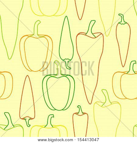 Pepper Vegetable Seamless Pattern