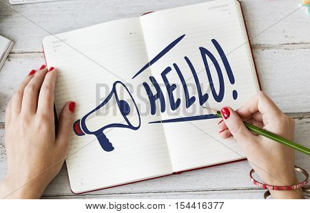 Hello Great Accost Greeting Salute Welcome Concept