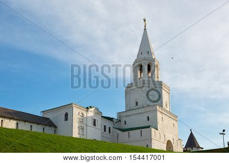 Spasskaya (Savior's) Tower Kazan Kremlin in Russia