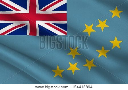 Flag of Tuvalu Funafuti - Polynesia. 3d illustration