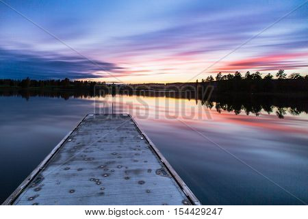 Peaceful Sunset over Bogstadvannet, a lake in Oslo, Norway
Picture was taken 25th of October 2016.