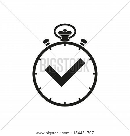The stopwatch icon. Clock and watch, timer, countdown symbol. UI. Web. Logo. Sign. Flat design. App. Stock vector