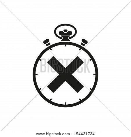The stopwatch icon. Clock and watch, timer, countdown symbol. UI. Web. Logo. Sign. Flat design. App. Stock vector