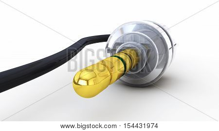 audio jack connector gold. audio a wire in the form of a spiral 3d render