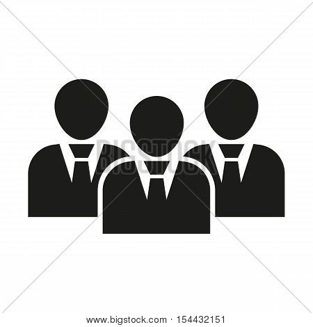 The management icon. Team and group, teamwork, people, alliance symbol. UI. Web. Logo. Sign. Flat design. App. Stock vector