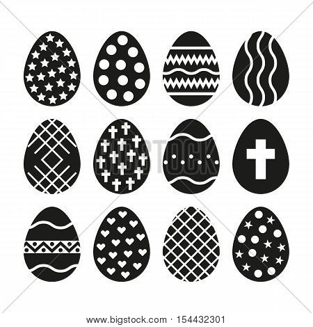 The egg of 12 icon. Easter symbol. UI. Web. Logo. Sign. Flat design. App. Stock vector