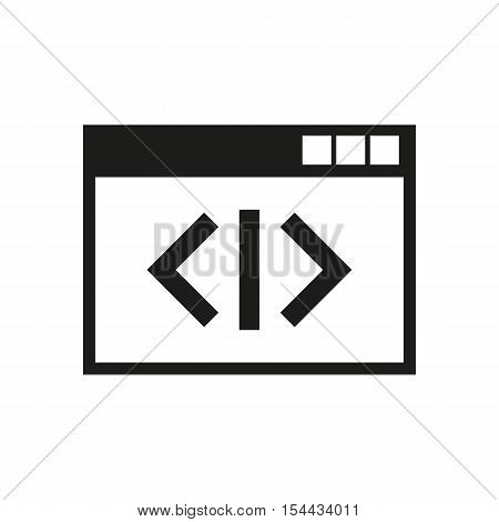 The coding icon. WWW and browser, development, seo symbol. UI. Web. Logo. Sign. Flat design. App. Stock vector