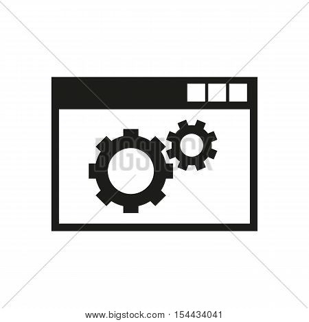 The website optimization icon. WWW and browser, development, seo symbol. UI. Web. Logo. Sign. Flat design. App. Stock vector