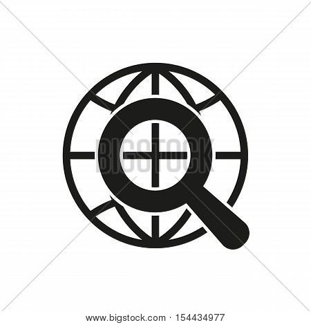 The SEO icon. WWW and browser, development, search symbol. UI. Web. Logo. Sign. Flat design. App. Stock vector