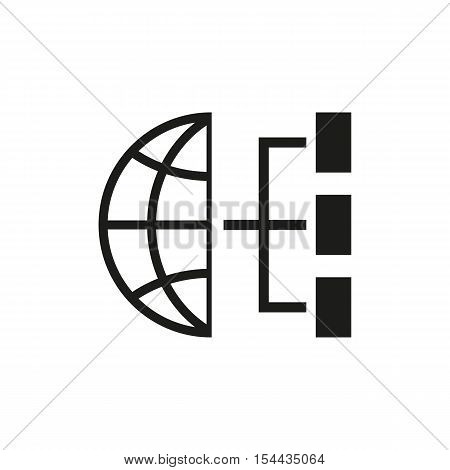 The SEO icon. WWW and browser, development, search symbol. UI. Web. Logo. Sign. Flat design. App. Stock vector