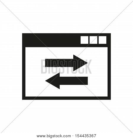 The website link icon. WWW and browser, development, seo symbol. UI. Web. Logo. Sign. Flat design. App. Stock vector