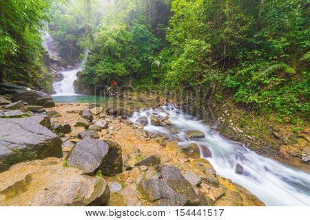 Amazing Beautiful Waterfalls In Deep Forest At Phlio Waterfall