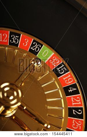 Close up of casino roulette Cales. Background